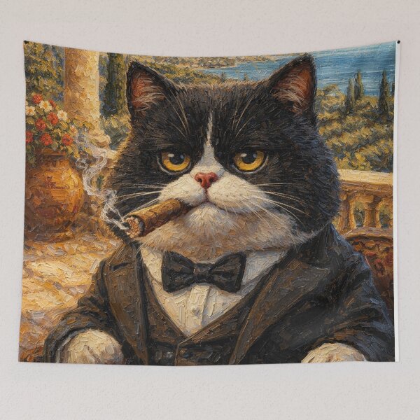 Item preview, Gentleman Mafia Cat Estate Portrait designed and sold by CataosMeow.