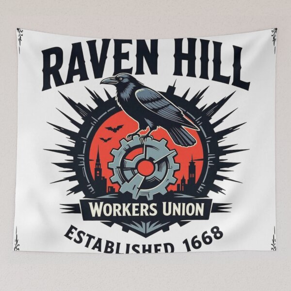 Item preview, Raven Hill Workers Union – 1668 Crow Gear Emblem designed and sold by Black Infinite Worlds.