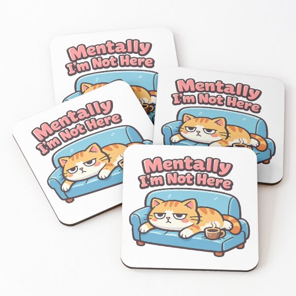 Item preview, Mentally I’m Not Here Funny Ginger Cat Meme designed and sold by ItsArtisticLab.