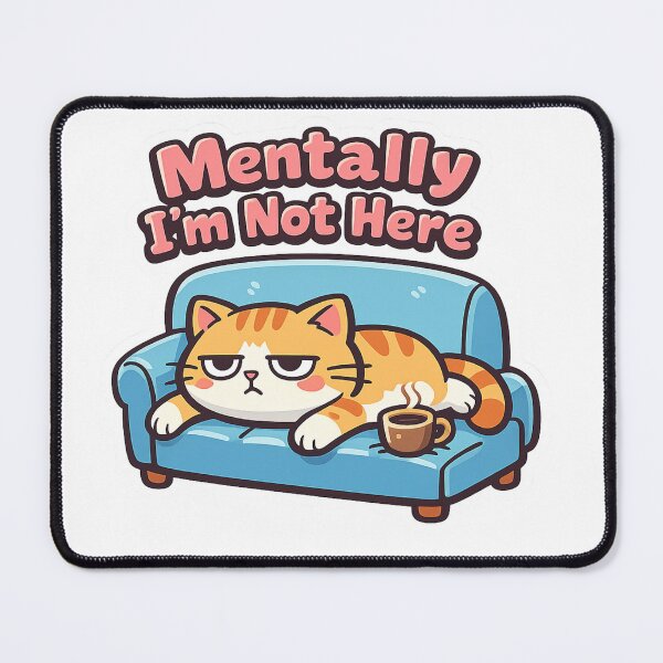 Item preview, Mentally I’m Not Here Funny Ginger Cat Meme designed and sold by ItsArtisticLab.