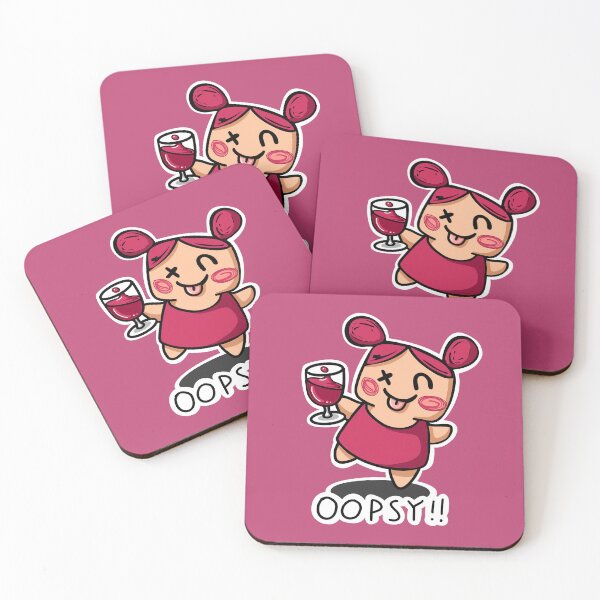 Item preview, Oopsy miss tipsy girl cute kawaii wine drunk designed and sold by sianelliot.