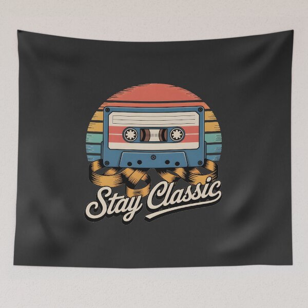 Item preview, Stay Classic Vintage Cassette Tape Retro 70s 80s Music Aesthetic Design designed and sold by ArcticFoxStudio.