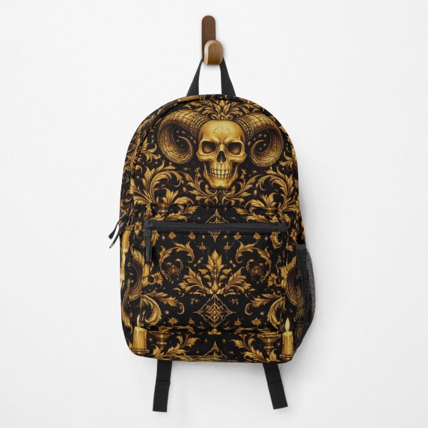 Item preview, Golden Occult Skull & Ritual Candles - Baroque Gothic Damask designed and sold by cabuks.