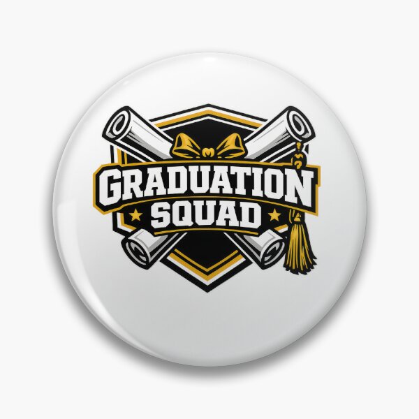 Item preview, Graduation badge design featuring scrolls and tassel with bold text, AI Generated designed and sold by dvoevnore.