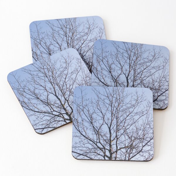 Item preview, Bare Winter Tree With Intricate Branches Against A Clear Blue Sky At Sunrise designed and sold by Nmallia.
