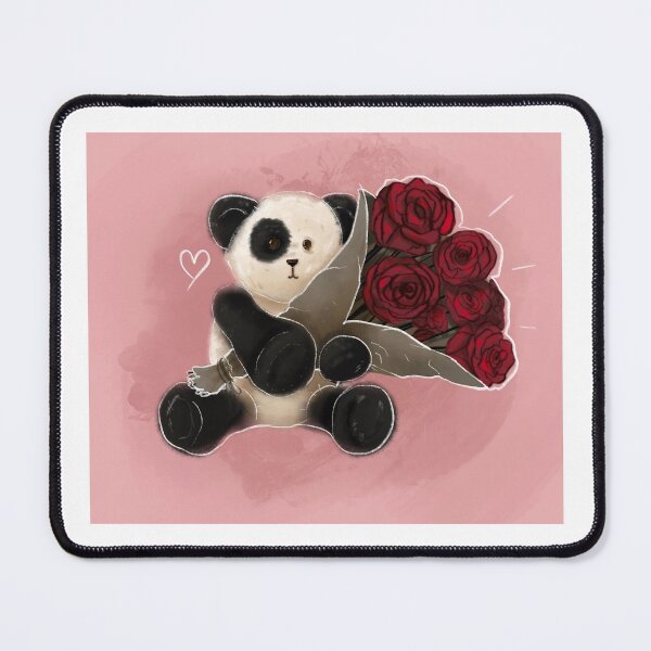 Item preview, Cute Panda Holding Roses designed and sold by RedSkiesDesigns.