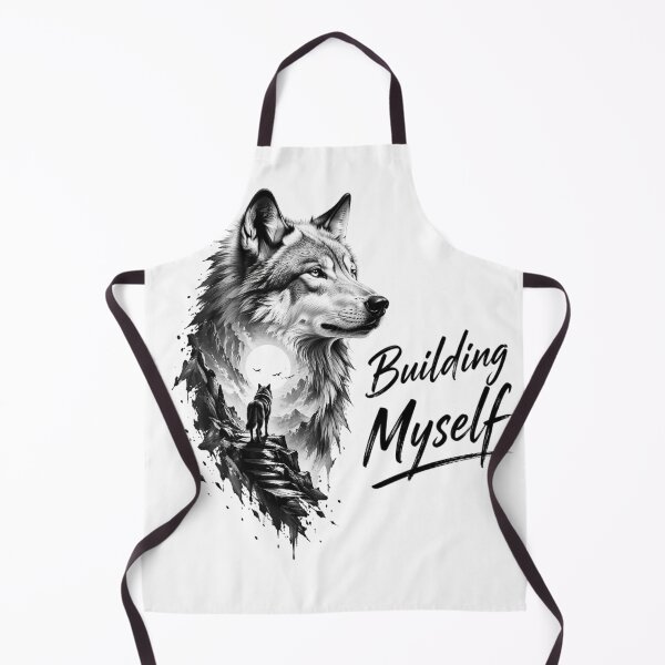 Item preview, Building Myself Wolf Design – Motivational Quote Aesthetic Minimalist Wolf Art for Growth Mindset & Self Improvement Modern Trend Art designed and sold by Sanika arts .