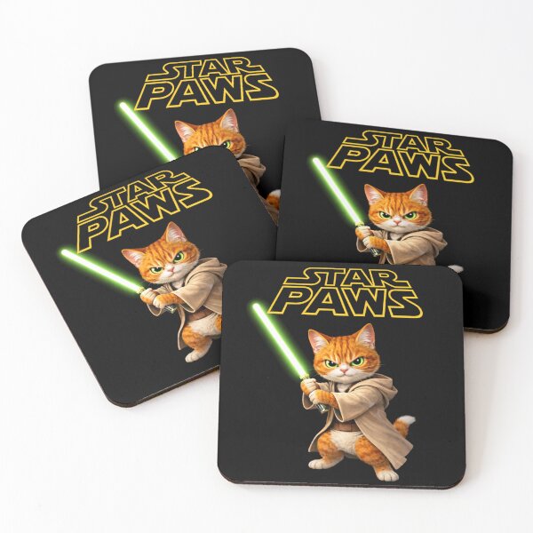Item preview, Gato Jedi con patas de estrella designed and sold by bluefrog.