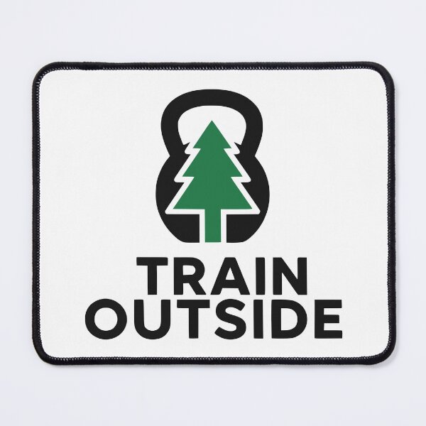 Item preview, Train Outside Typography With Minimalist Kettlebell Tree Icon designed and sold by FunFitLife Studio.
