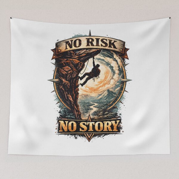 Item preview, No Risk No Story Adventure T-Shirt - Cliffhanger Motivation Design designed and sold by ascendzero.
