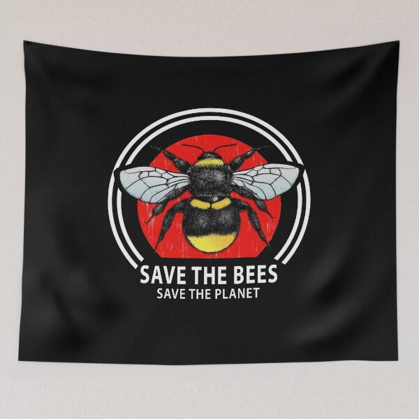 Item preview, Save The Bees Planet Earth Vintage Bumblebee Art designed and sold by AntiqueImages.