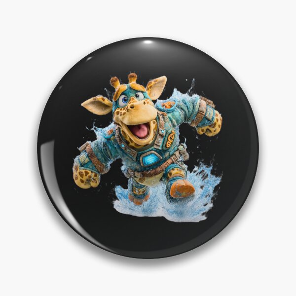 Item preview, Aqua Explorer Giraffe — Splash Adventure Mascot Sticker designed and sold by MYTHIC PEEL STICKERS.