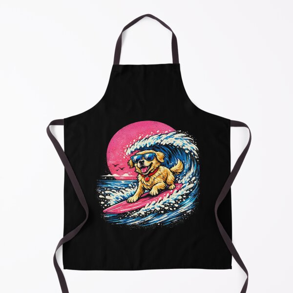 Item preview, Surfing Golden Retriever Riding Wave Dog Surfer Sunset Beach designed and sold by BHMARTS.
