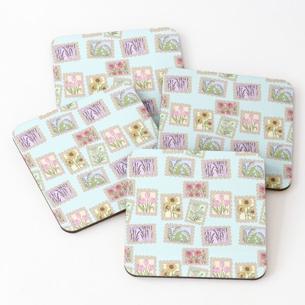 Item preview, Vintage Floral Postage Stamps designed and sold by DragonsHoard07.