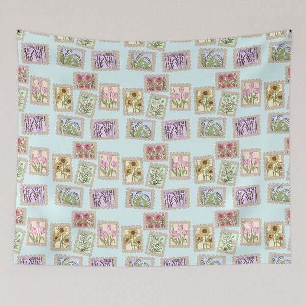 Item preview, Vintage Floral Postage Stamps designed and sold by DragonsHoard07.