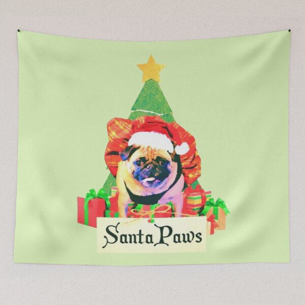 Item preview, santa paws pug designed and sold by trinketgal.