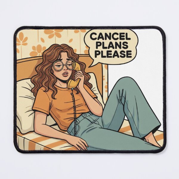 Item preview, Cancel Plans Please  Vintage 70s Introvert Girl Retro Illustration designed and sold by urbinet.