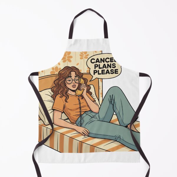 Item preview, Cancel Plans Please Vintage 70s Introvert Girl Retro Illustration designed and sold by urbinet.
