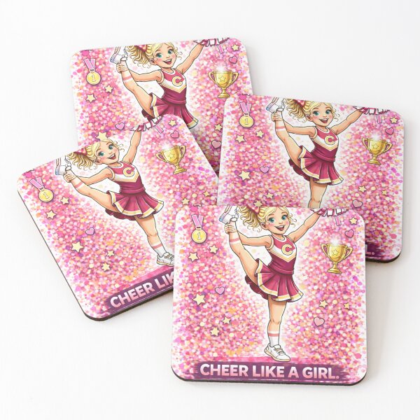 Item preview, Cheerleading Girl Poster – Pink Girls Room Decor, Cute Cheerleader, Sports Wall Art Gift designed and sold by Modern3Art.