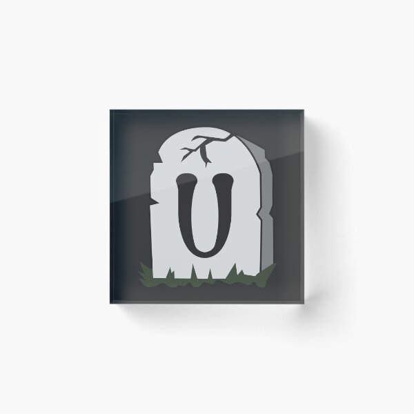 Item preview, Spooky Letter U – Graveyard Alphabet Initial Sticker (Skeletal Font) designed and sold by 313FILES.