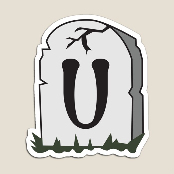 Item preview, Spooky Letter U – Graveyard Alphabet Initial Sticker (Skeletal Font) designed and sold by 313FILES.