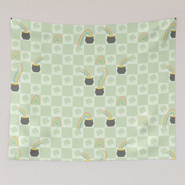 Item preview, St. Patrick's Day Pattern with Rainbows and Pots of Gold designed and sold by DragonsHoard07.