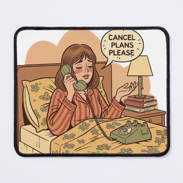Item preview, Cancel Plans Please  Cozy Introvert Girl Vintage 70s Retro Art designed and sold by urbinet.