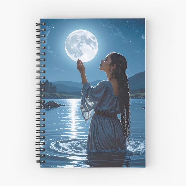 Item preview, Moon Goddess River — Mystical Moon Illustration designed and sold by Schoenenwald - Illustrations Uniques et Originales.