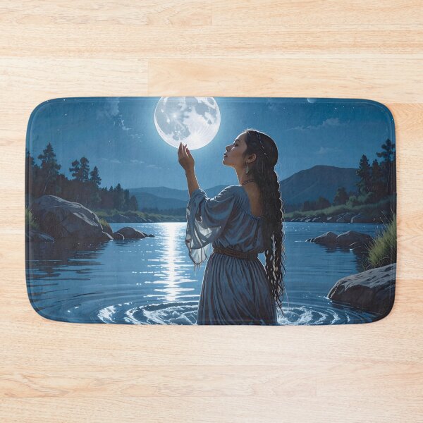 Item preview, Moon Goddess River — Mystical Moon Illustration designed and sold by Schoenenwald - Illustrations Uniques et Originales.
