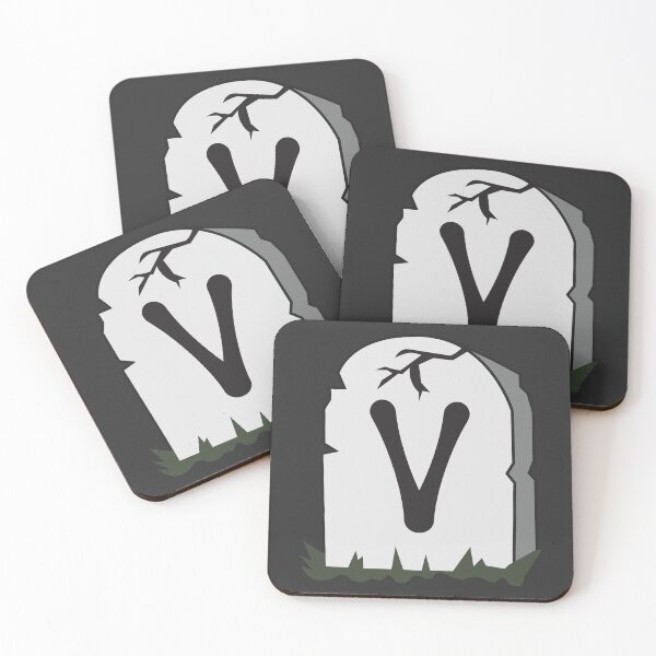 Item preview, Spooky Letter V – Graveyard Alphabet Initial Sticker (Skeletal Font) designed and sold by 313FILES.