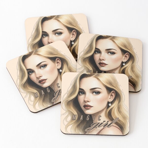 Item preview, Magic Girl Watercolor Portrait – Luminous Blonde Aesthetic designed and sold by PriyaMagic.