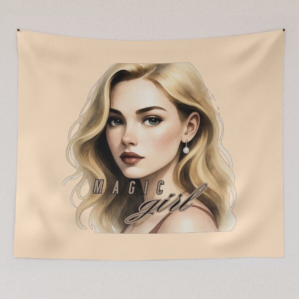 Item preview, Magic Girl Watercolor Portrait – Luminous Blonde Aesthetic designed and sold by PriyaMagic.