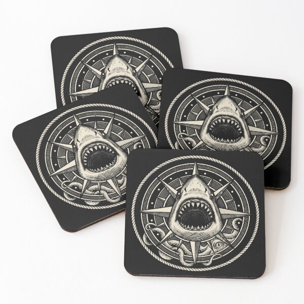 Item preview, Vintage Shark Compass Rose Ocean Explorer Design designed and sold by AntiqueImages.