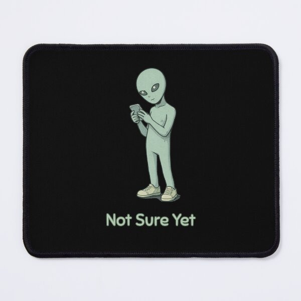 Item preview, Not Sure Yet Alien Shirt – Minimal Confused Funny Vintage Style Tee designed and sold by Mythic Ink Studio.