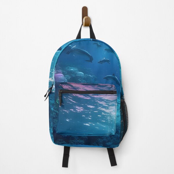 Item preview, Bioluminescent Dolphins — Futuristic Fantasy Ocean designed and sold by Schoenenwald - Illustrations Uniques et Originales.