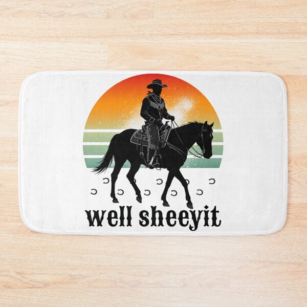 Item preview, Well Sheeyit Cowboy Silhouette Retro Sunset designed and sold by ReuvenStore.