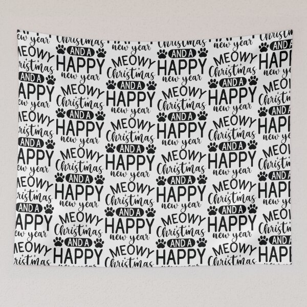 Item preview, Meowy Christmas And A Happy New Year Cat - Funny Festive Holiday Gift designed and sold by FuzionRaptor.