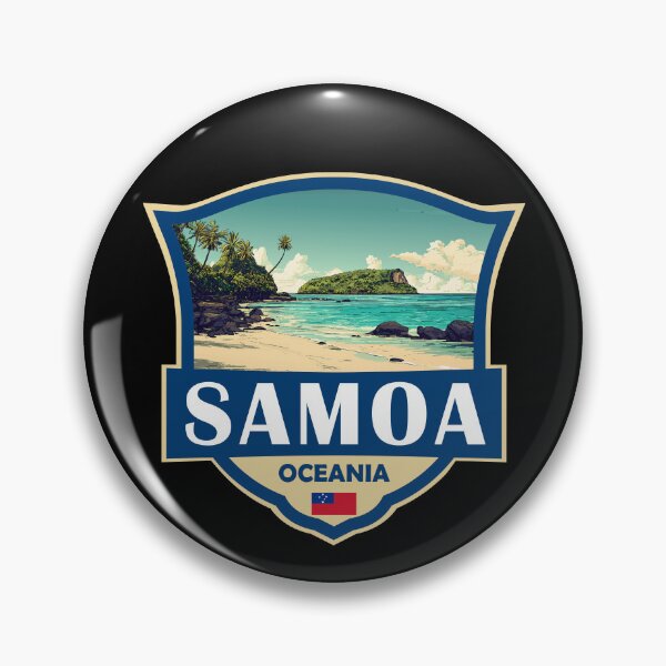 Item preview, Samoa Illustration Retro Badge designed and sold by KrisSidDesigns.