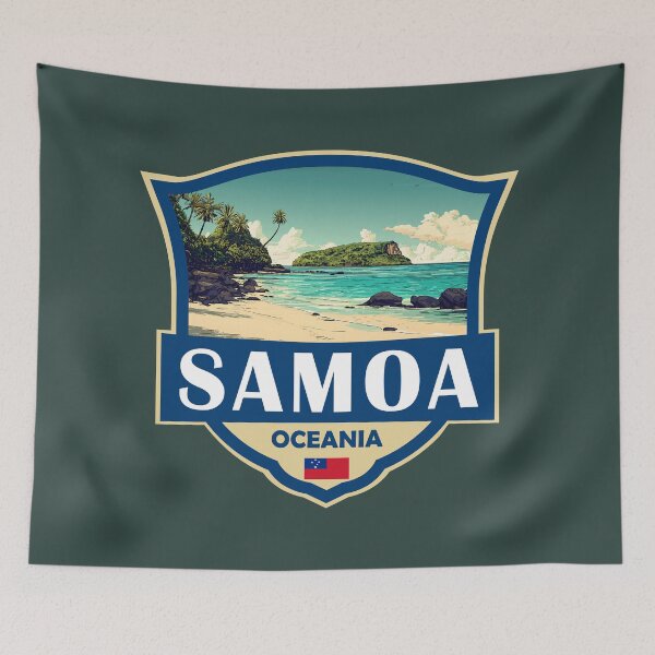 Item preview, Samoa Illustration Retro Badge designed and sold by KrisSidDesigns.