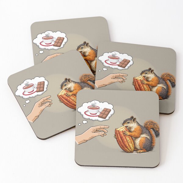Item preview, Cacao Squirrel Illustration | Chocolate Inspired Nature Art designed and sold by BelievingCreate.