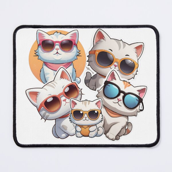 Item preview, Cool Cats Squad: Trendy Kittens with Sunglasses Sticker Art designed and sold by Lyvlo.