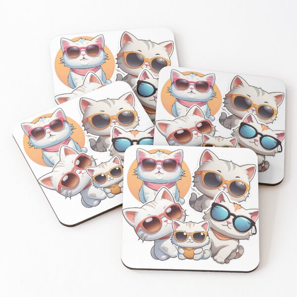 Item preview, Cool Cats Squad: Trendy Kittens with Sunglasses Sticker Art designed and sold by Lyvlo.