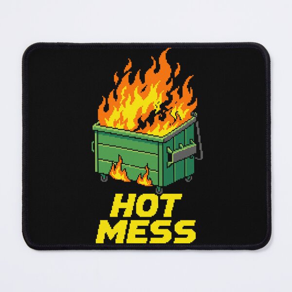 Item preview, Hot Mess Dumpster Fire - Funny Retro Pixel Art designed and sold by artistastshirt.