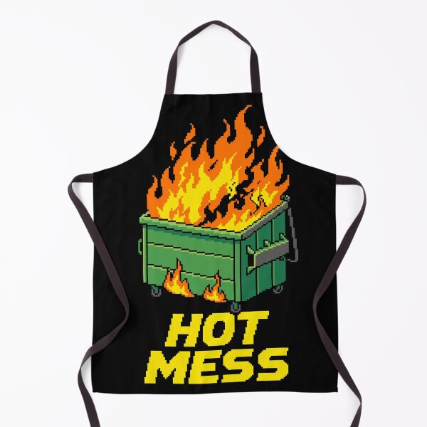 Item preview, Hot Mess Dumpster Fire - Funny Retro Pixel Art designed and sold by artistastshirt.