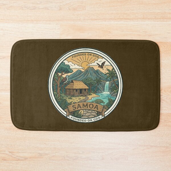Item preview, Samoa Illustration Travel Art Badge designed and sold by KrisSidDesigns.