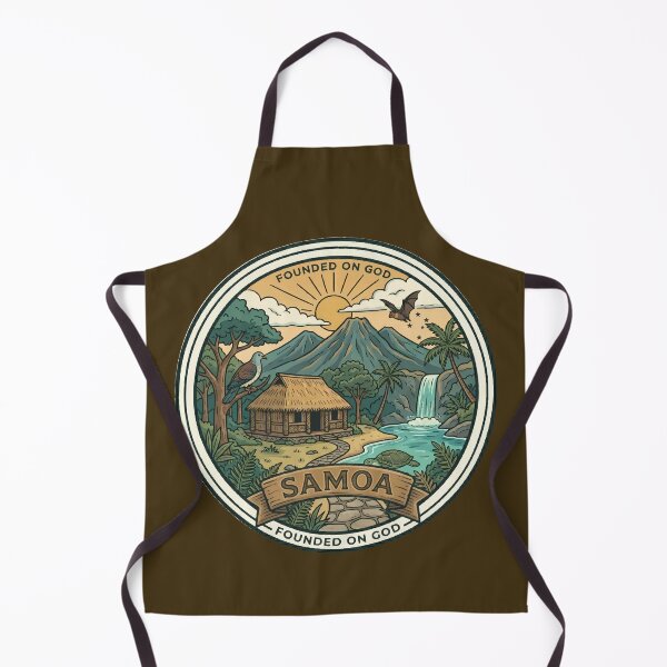 Item preview, Samoa Illustration Travel Art Badge designed and sold by KrisSidDesigns.