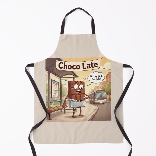 Item preview, Choco Late Funny Chocolate Pun – Cute Chocolate Bar Running Late Cartoon designed and sold by WordPlayStudio.