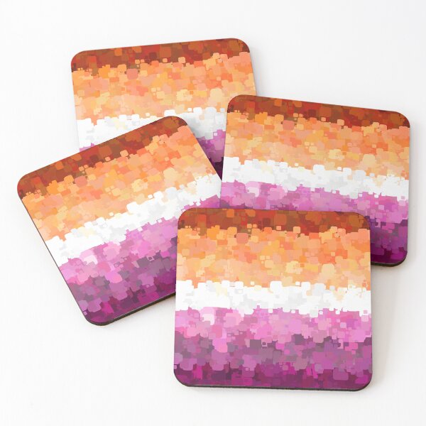 Item preview, Groovy Trippy Abstract Lesbian Pride Flag designed and sold by Chaos Queery.