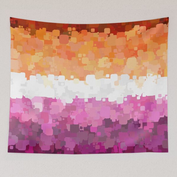 Item preview, Groovy Trippy Abstract Lesbian Pride Flag designed and sold by Chaos Queery.