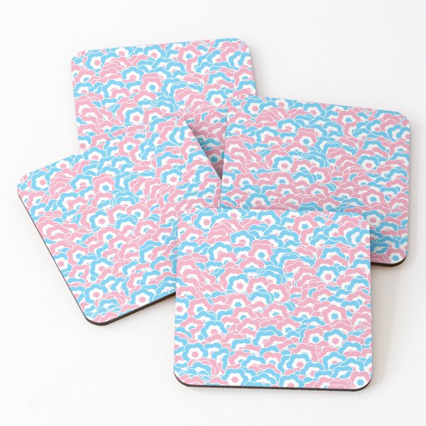Item preview, Funky Groovy Boho Hippie Floral Abstract Trans Pride Flag Pattern designed and sold by Chaos Queery.